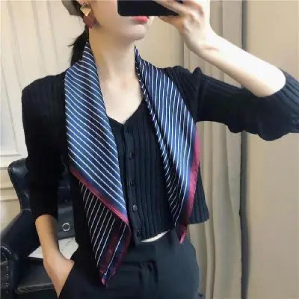 2025 Summer Luxury Brand Silk Scarf Square Women Shawls And Wraps Fashion Office Small Hair Neck Hijabs Foulard Scarves 70*70cm