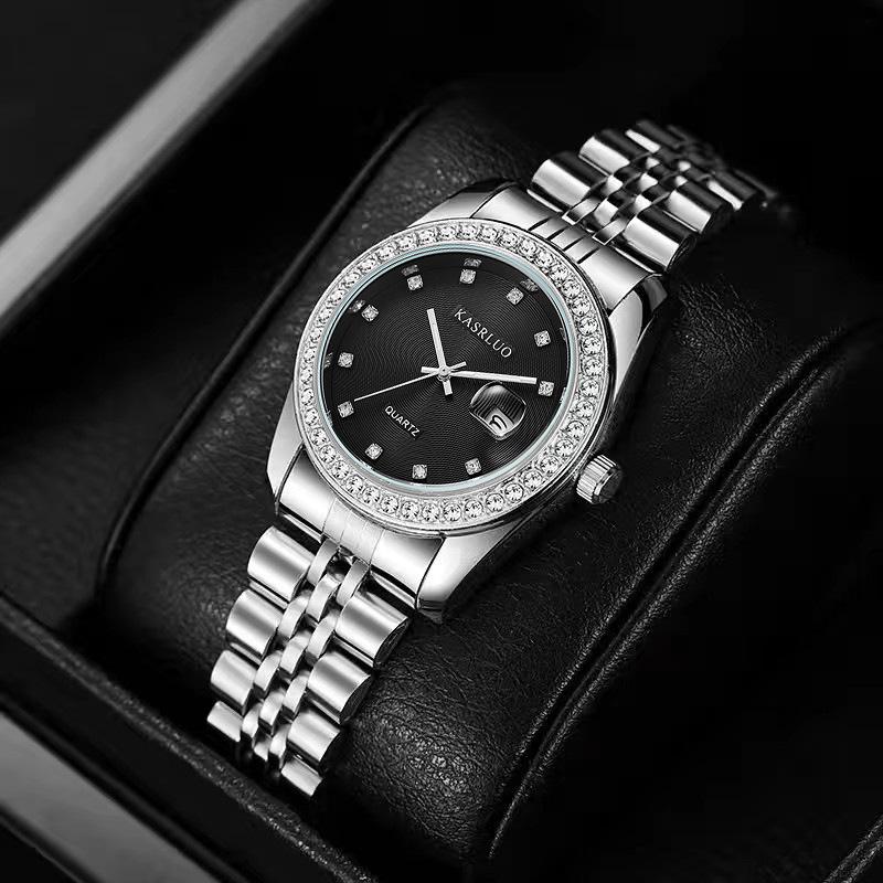Women's Classic Versatile Steel Band Watch - Non-Mechanical, Calendar, Unisex Casual Style.