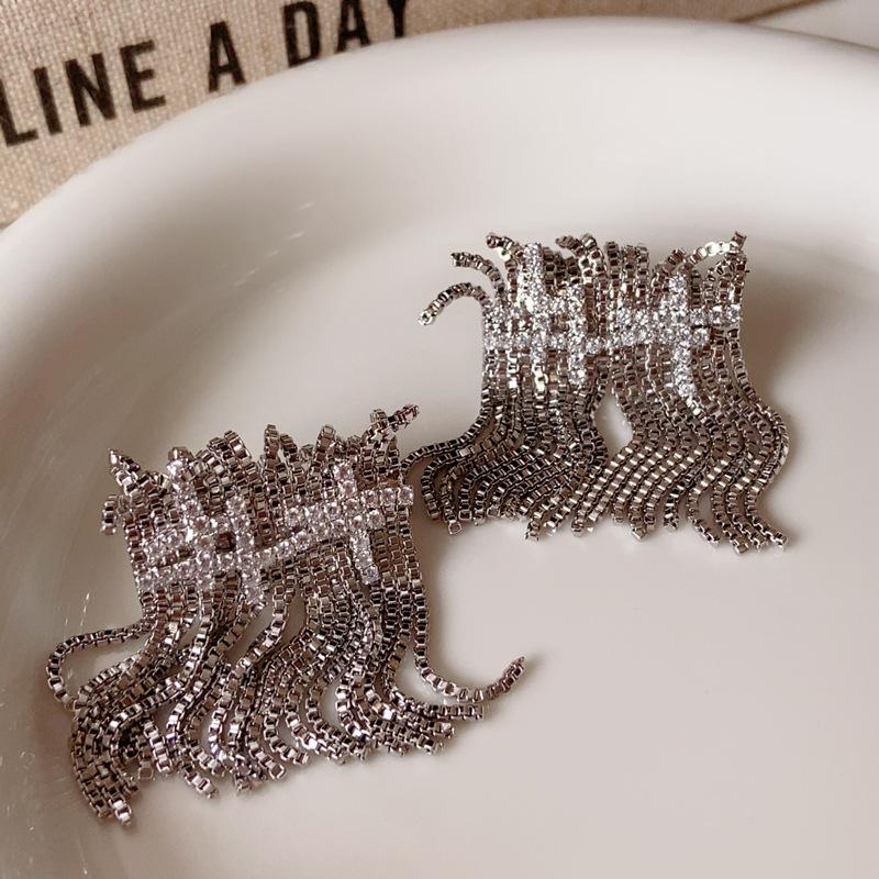 Chic Zircon Tassel Stud Earrings: Elegant, Versatile Light-Luxury Accessories for Women