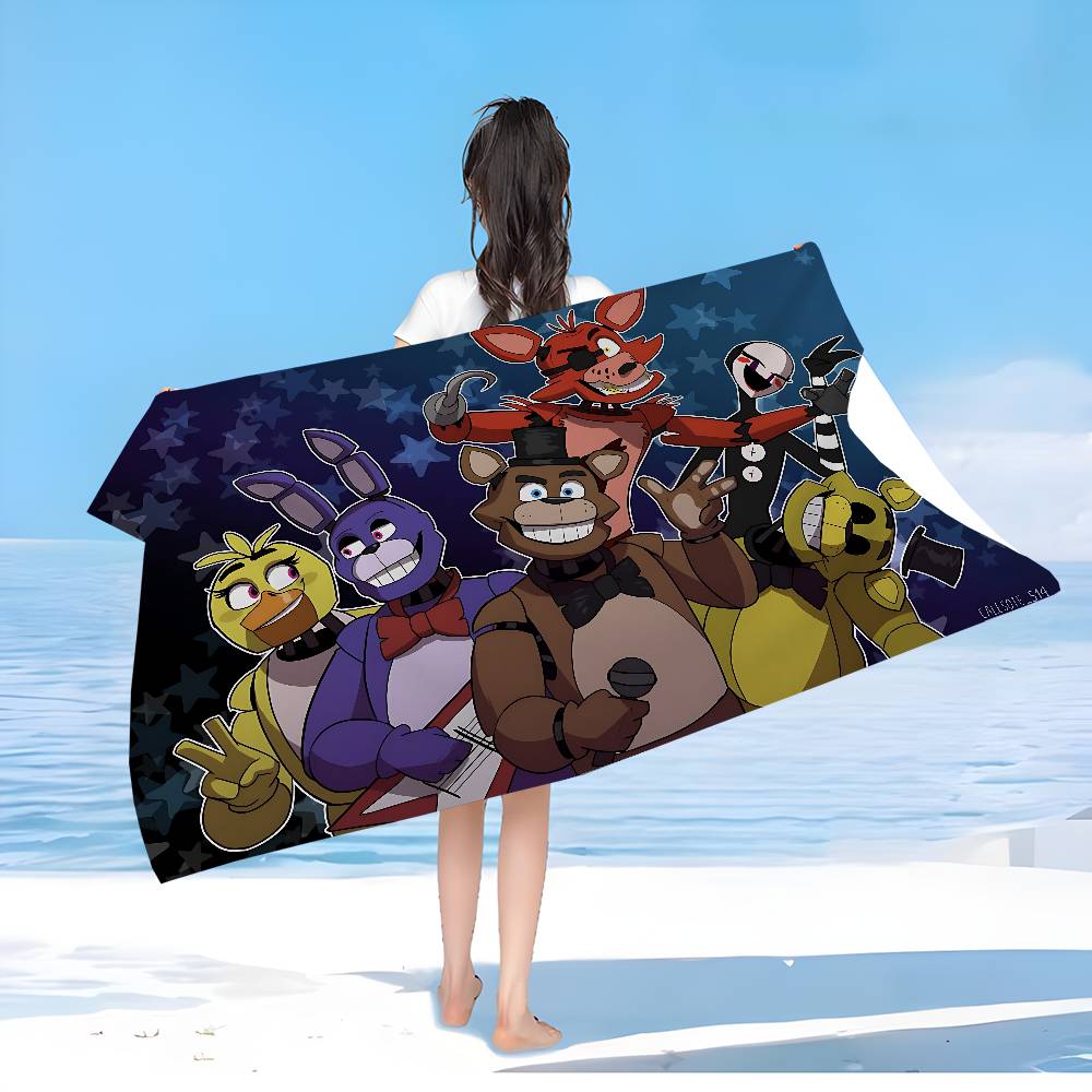 F-FNAF Five-nights-At-Freddys Mikrofaser Strandtuch Saugfähig Schnelltrocknend Weich Yoga Schwimmen Urlaub Bergsteigen Handtuch