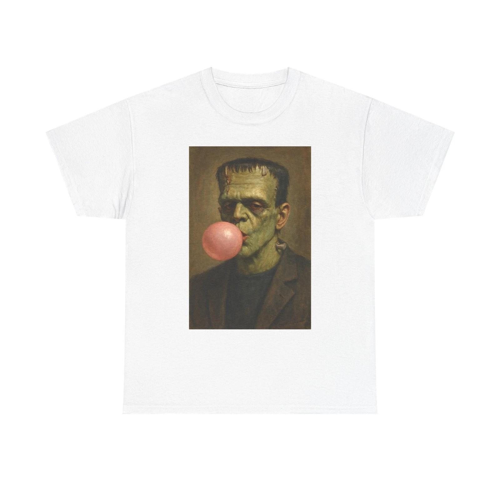Frankenstein Bubble Gum Tee, Unisex Graphic T-Shirt, Halloween Costume, [...] L