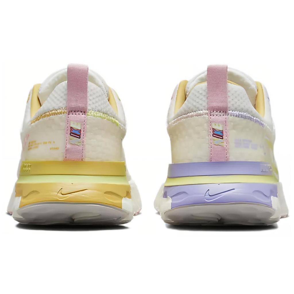 Nike Womens React Infinity Run Flyknit 3 'Sail Solar Flare' (women's sizes) White / Sail / Solar Flare / Medium Soft Pink / Light Lemon Twist