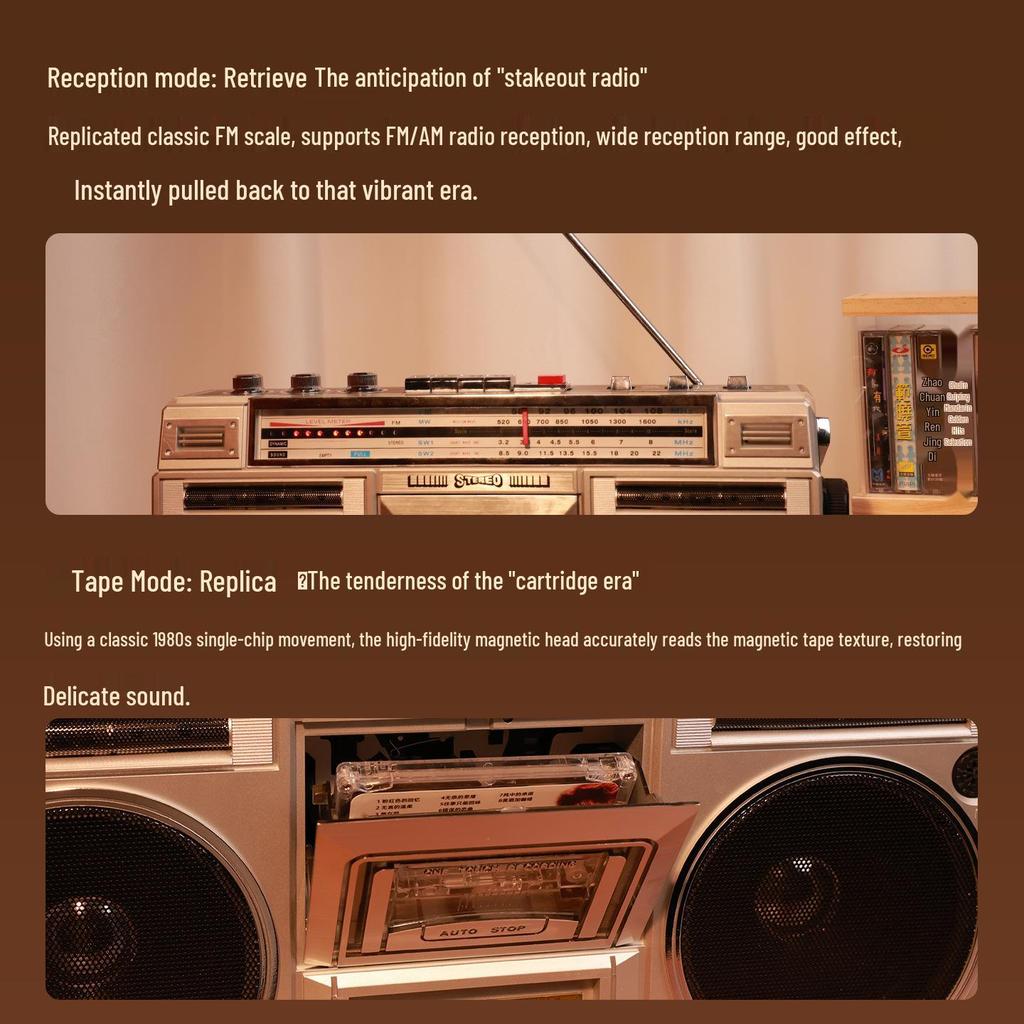 Retro 80s Cassette Player & Bluetooth Speaker with Subwoofer