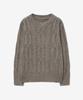 LADY VOLUME Wool Bokashi Crew Neck Round Knit_Brown