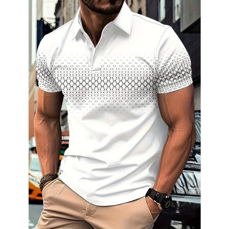 Мужская бежево-черно-серая полосатая рубашка-поло приталенная   Деловая повседневная блузка S белый