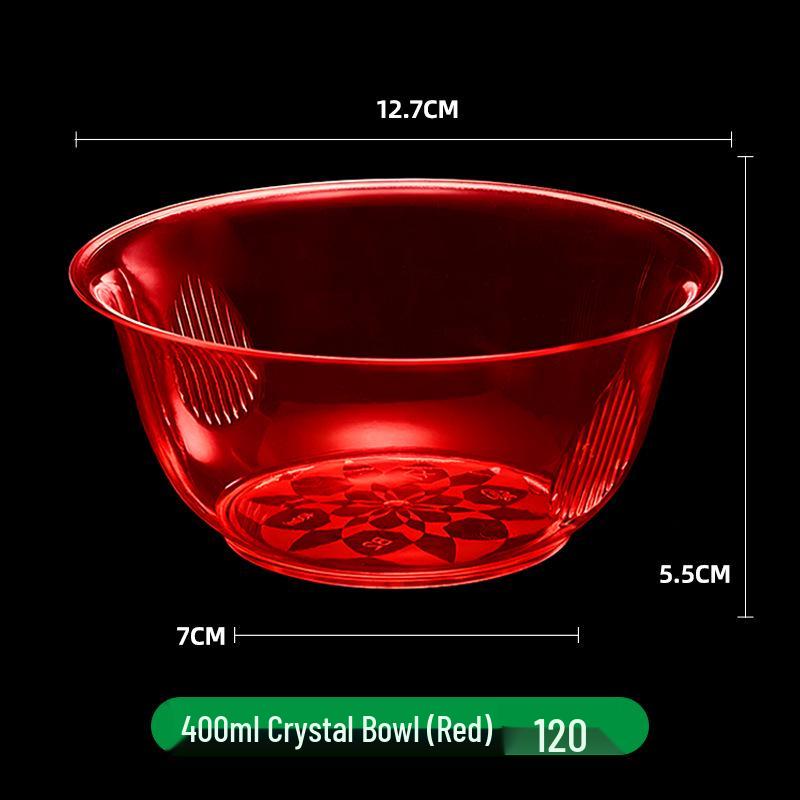 300ml Disposable Crystal Clear Plastic Bowl, Chopsticks, Cups, Plates & Cutlery Set for Hot Pot, Soup, Rice.