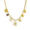 Gold Multi Charm Necklace For Women Stainless Steel Heart Flower Butterfly Pendant Fashion Jewelry