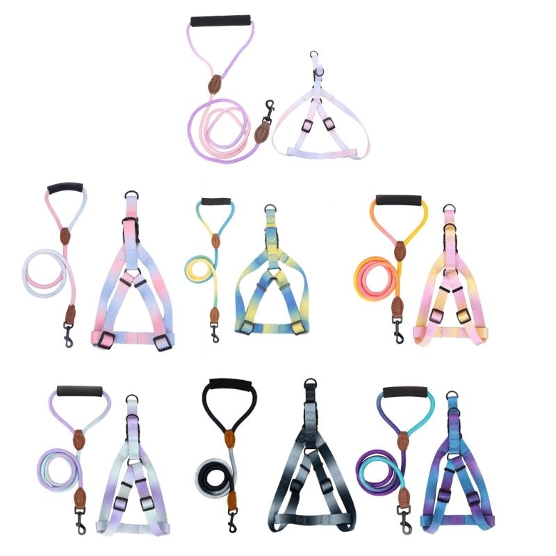 Dog Harness for Small Medium Dogs Fabric Chest Harness Outdoor Training Harness Adjust Leash for Dog Walking Supply