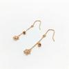 Purple Gold Mori Hollow Flower Earrings Bead Gold Plated Rose Gold Long Earrings