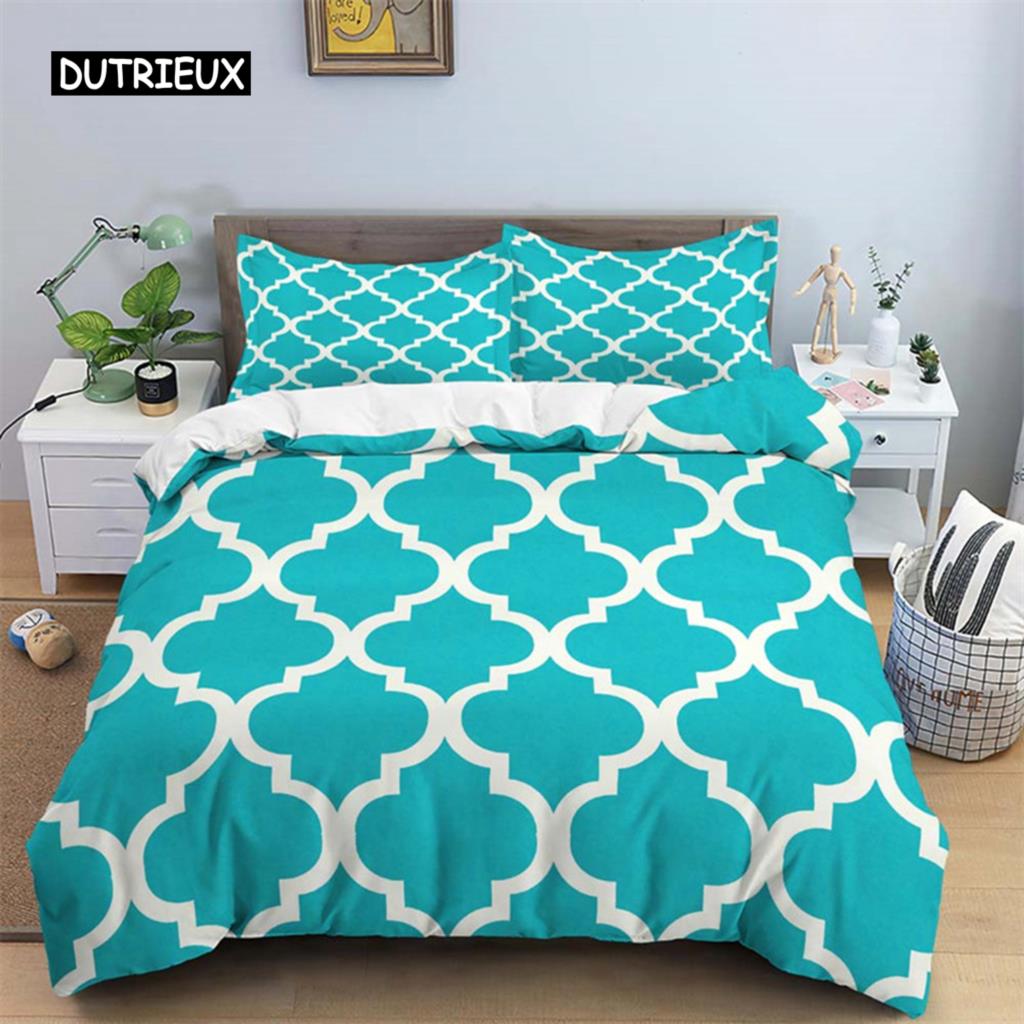 Waves Geometric Duvet Cover Abstract Bedding Set Twin King For Kids Adult Room Decor Microfiber Quilt Cover with 1/2 Pillowcases