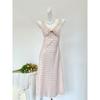 Good Morning Bring Your Own Chest Pad Toffee Bubble Sling Long Dress Nightdress Home Wear Pajamas Women Ice Silk Dress