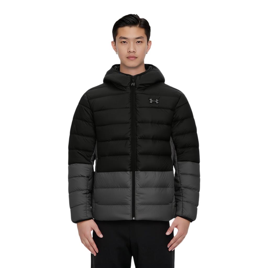 Under Armour Echo Comfortabele Capuchon Lange Mouw Rits Warme Waterdichte Jas Heren Jas Zwart 1385840-001