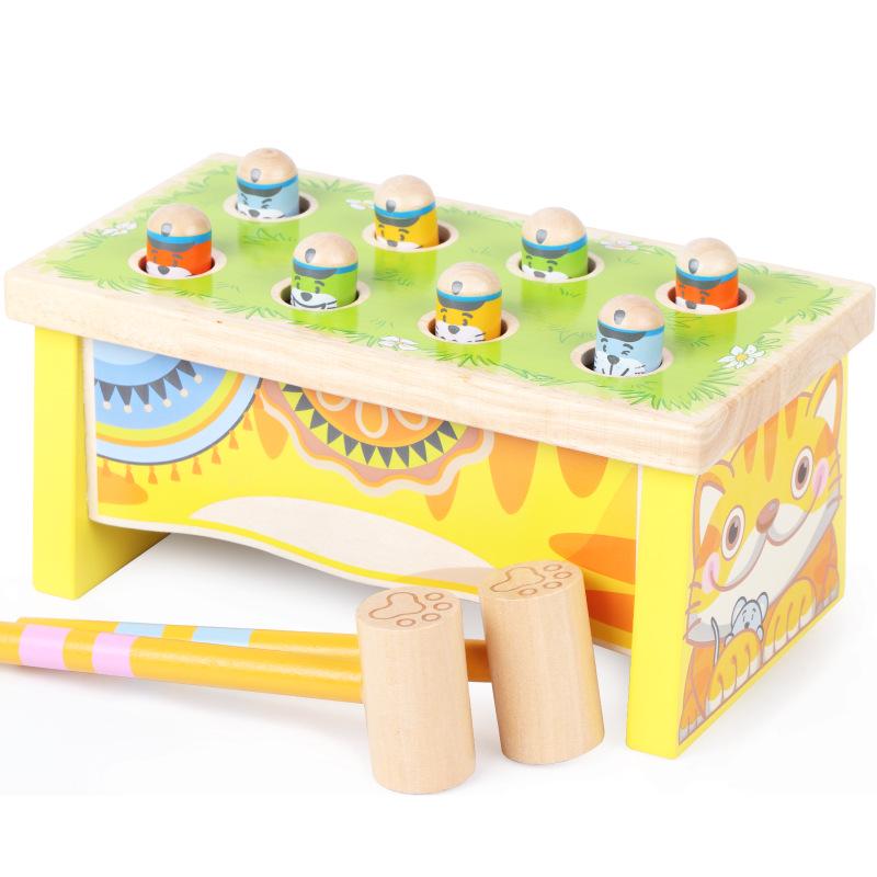 Kids Wooden Whack-a-Mole Cat Toy - Hand-eye Coordination & Early Learning Game