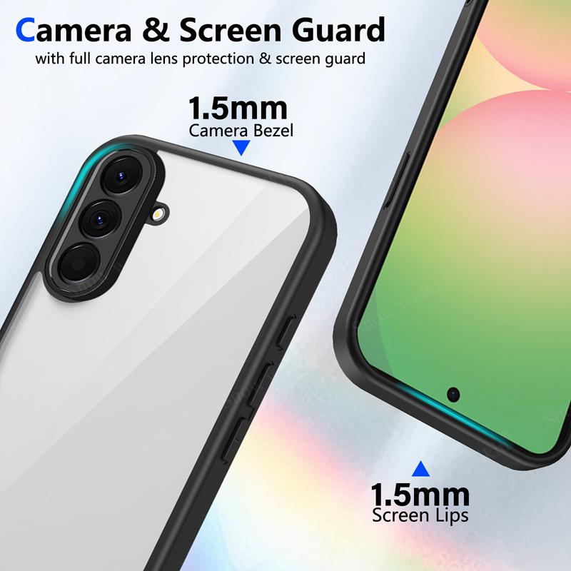 Transparent Silicone Case For Samsung Galaxy A57 A37 A27 A17 A07 GalaxyA57 PC Back TPU Bumper Shockproof Clear Phone Cases Cover