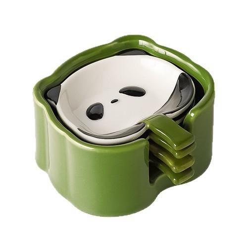 New Cartoon Ceramic Seasoning Saucer Cute Panda Dipping Saucer Home Dining Table Creative Cartoon High-End Sense Saucer