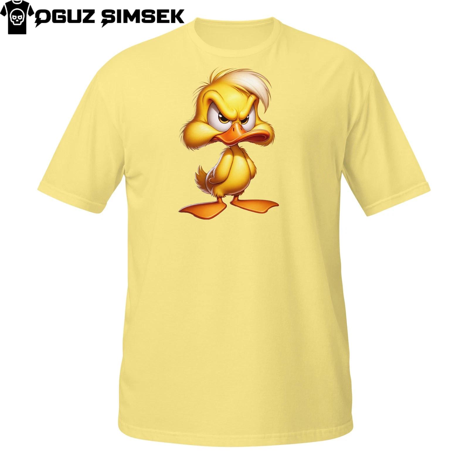 Angry Duck T-Shirt Mens Womens Tees Top – Funny Grumpy Cartoon Bird Graphic Tee 4XL