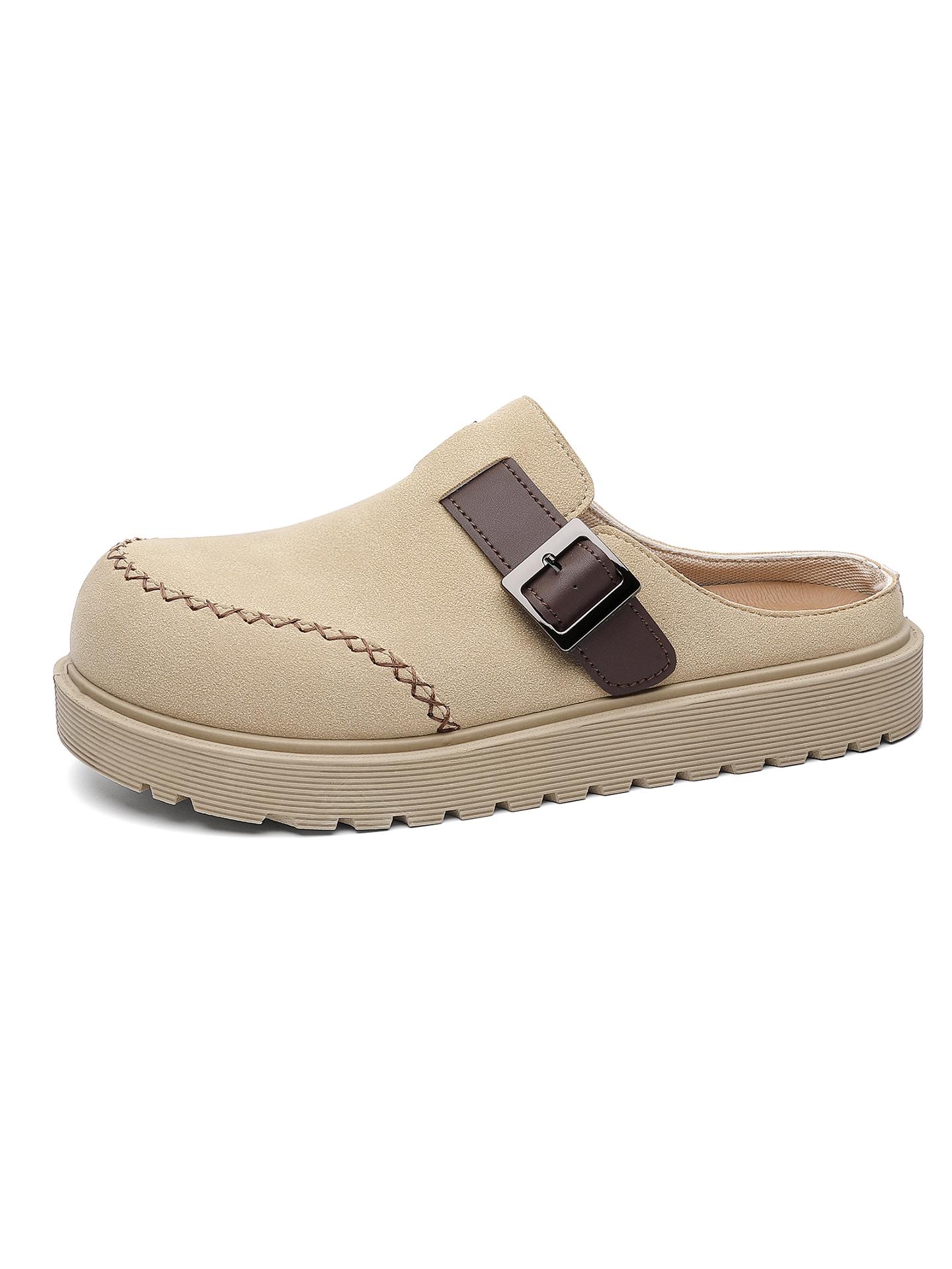 

Platform Half Shoes Mules for Man Loafers Slippers Closed Toe Slip On Flat Sneakers Slides Sandals Summer Open Back Casual Shoes 39