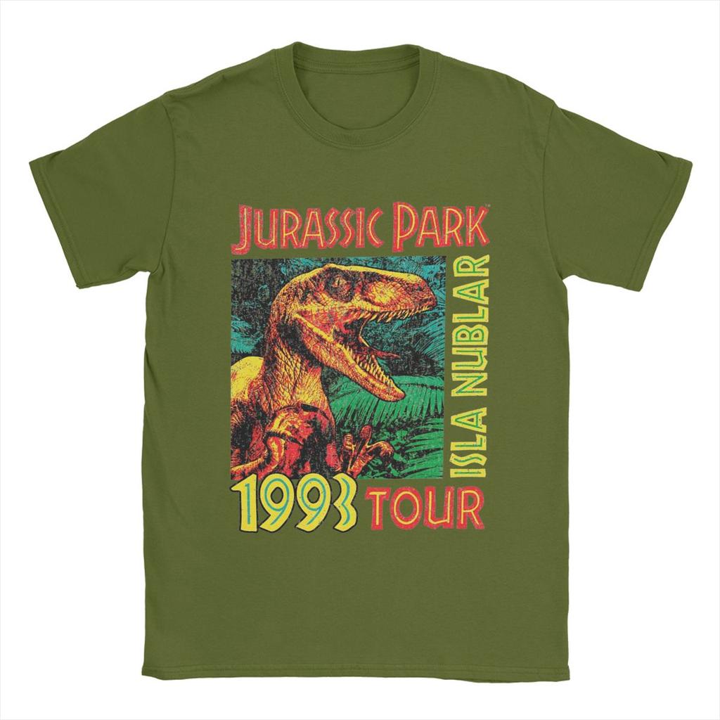 Herren T-Shirts Jurassic Park 1993 Tour Neuheit Reines Baumwoll T-Shirt Kurzarm T-Shirts O-Ausschnitt Oberteile Grafik