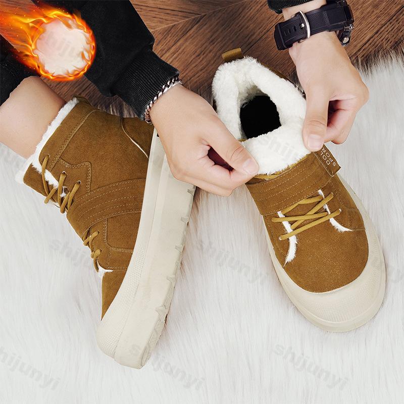 Men's Boots Outdoor Sports High Top Boots Comfortable 2025 New Trend Platform Shoes Retro Plush Warm Non-slip Botas Para Hombre