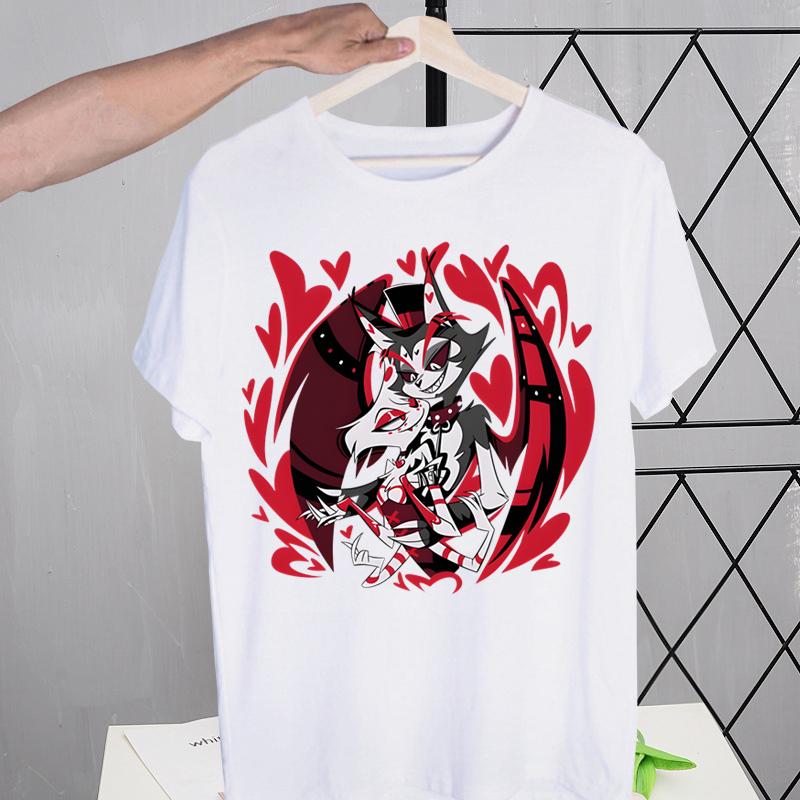 Hazbin Hotels Alastor Tshirts Men Shirt Harajaku Mens Clothing Summer Streetwear Casual Tee Short Sleeve Tops