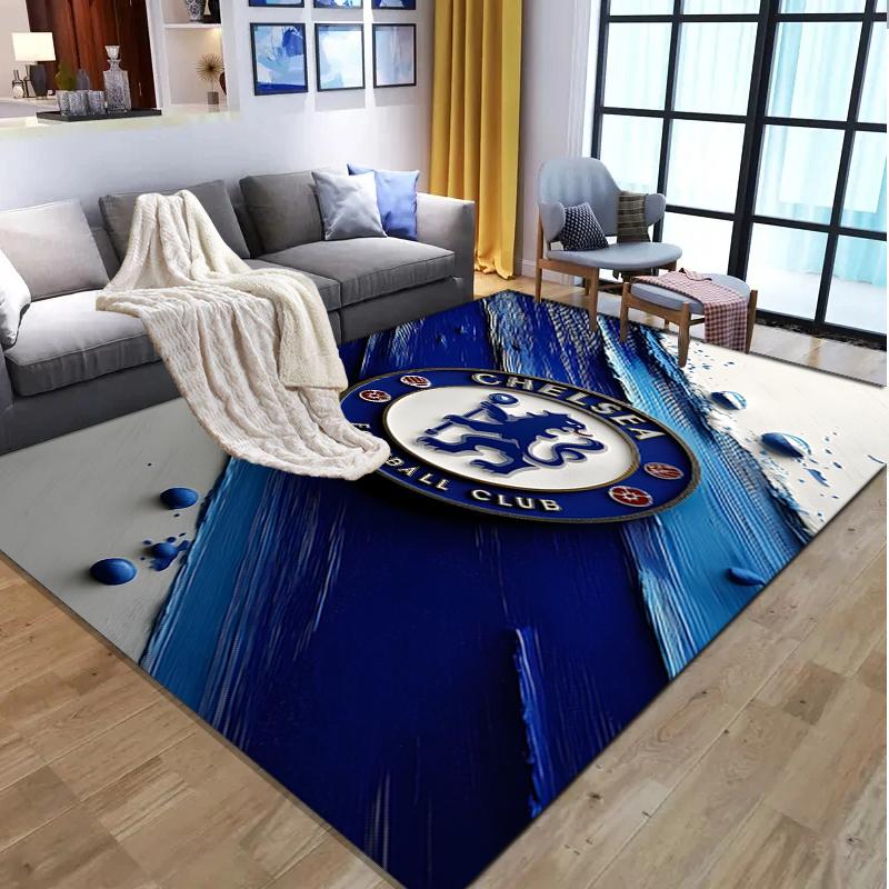 Football Club F.C Pattern Rug, Indoor/Outdoor Mat, for Picnic, Gameroom, Bedroom, Office, Living Room, Home Decor Carpet, Birthday Gift