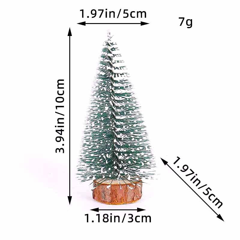 5 Pcs Different Size Pine Needles Tree with Snow, Mini Table Christmas Tree, Christmas Tree Gift for Kids and Friends, New Year's Tree Decoration