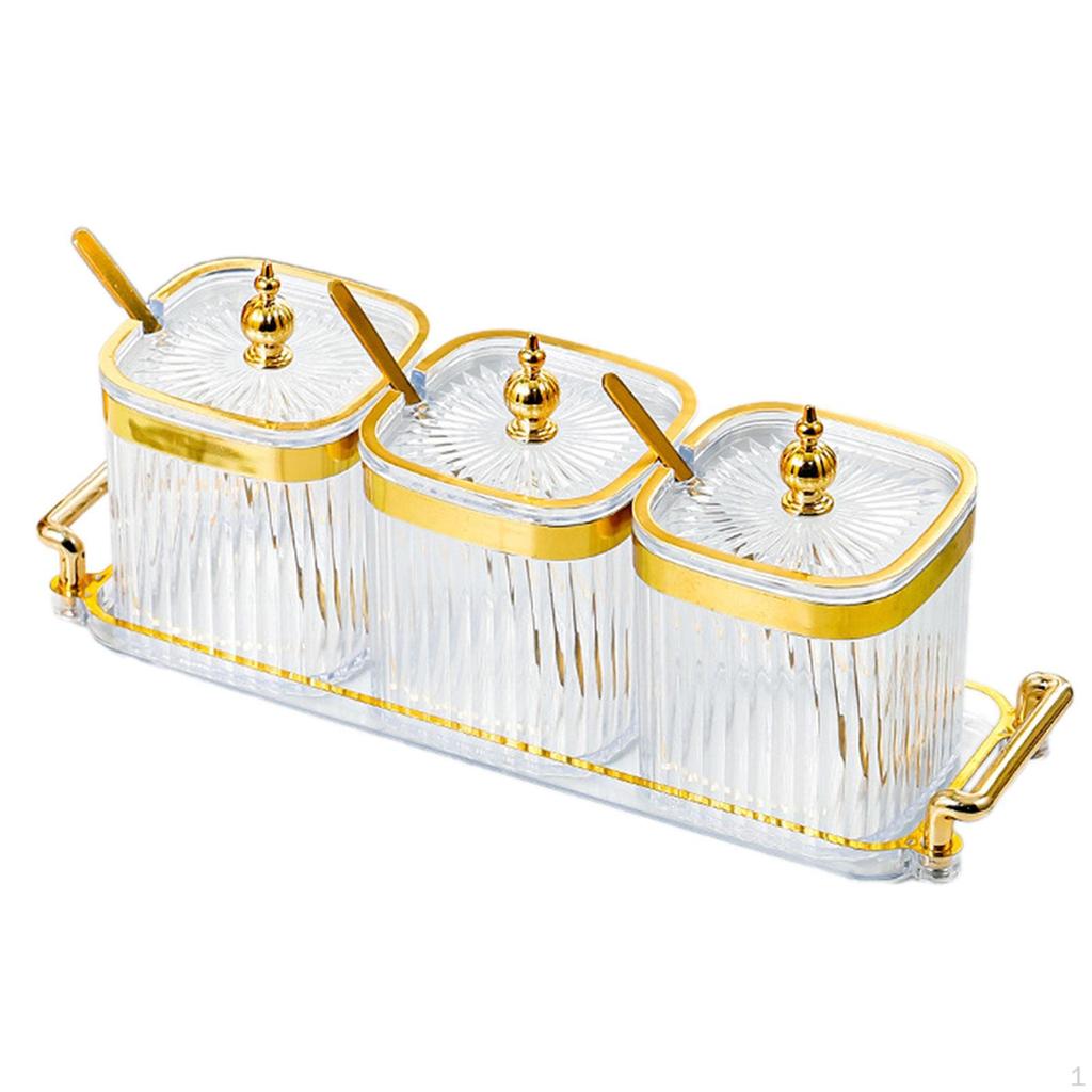 Divided Dried Fruit Plates Multifunctional with Lid and Spoon Snack Storage Holder for Office Living