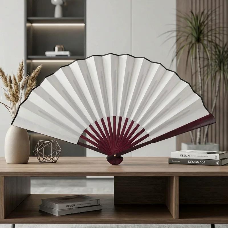 Folding Fan Chinese Style Summer 10inch Ancient Style Fan Men's Silk Cloth 2026 New Model Summer Bamboo Fan Hanfu Portable Fan