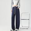 Sportlich Lässige Damen Hose Locker Patchwork Kordelzug Frühling Herbst Modedesign All-Match Zart Gemütlich Mode Klassische Hose