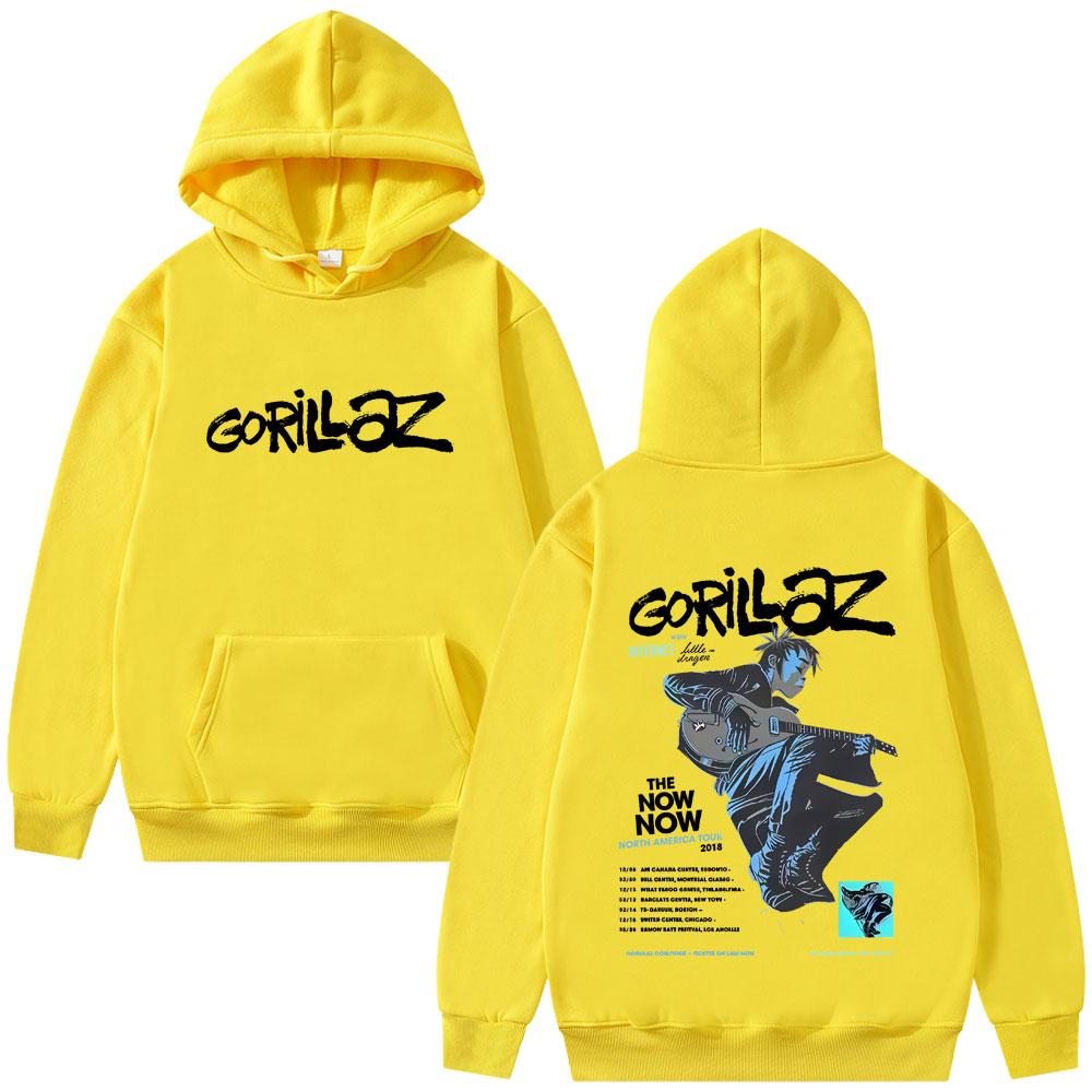 Rock Band Gorillaz The Now Album Graphic Hoodie Men Women Clothing Fashion Oversized Sweatshirt Male Vintage Hoodies