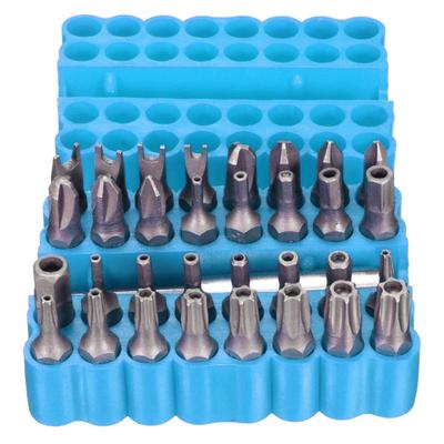 33pcs Tamper Proof CRV6150 Screwdriver Bit Set with Magnetic Holder for Any Drills Screwdriver Nutdrivers Bits Hand Tools with Storage Case