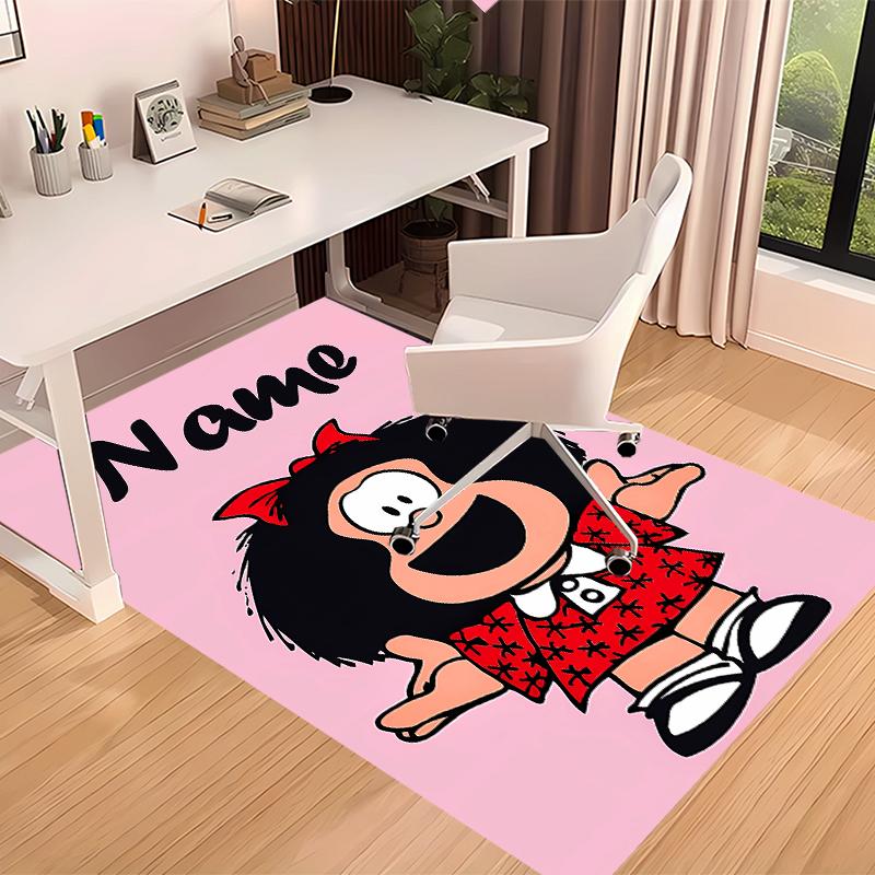 Custom Personalization Mafalda Print Area Rug - Soft, Washable Non-Slip Indoor Mat,Living Room,Home&Office Decorative Rug