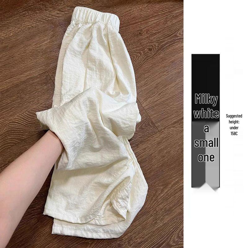 

Women s White High Waist Wide-Leg Pants - Spring/Summer Casual Loose Fit S (70-95 lbs)