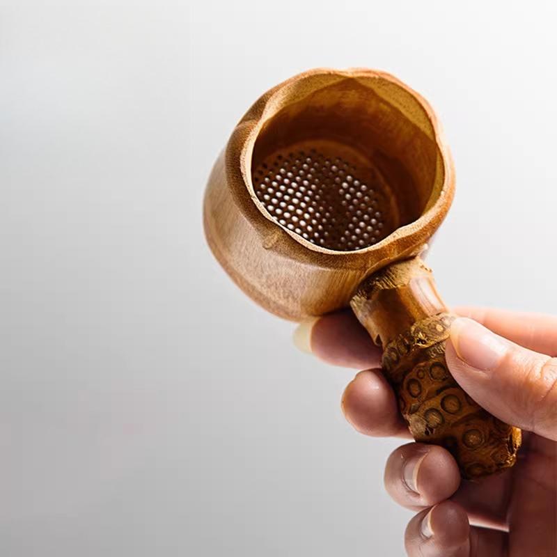 

10x5cm Bamboo Tea Strainer Natural Material Single Handle Tea Filter Chinese Style Kungfu Tea Ceremony Accessories Teaware