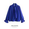 Jnleaog Winter New Women's Clothing Fashion Style Casual Bowknot Decoration Long Sleeves Blouse 3666174420