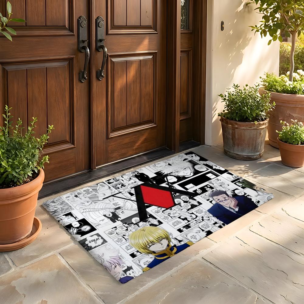 Floor Mat Soft Flannel Rug Non-Slip Absorbent Mat for Bathroom Bedroom Home Decor H-Hunter and H-Hunter Anime