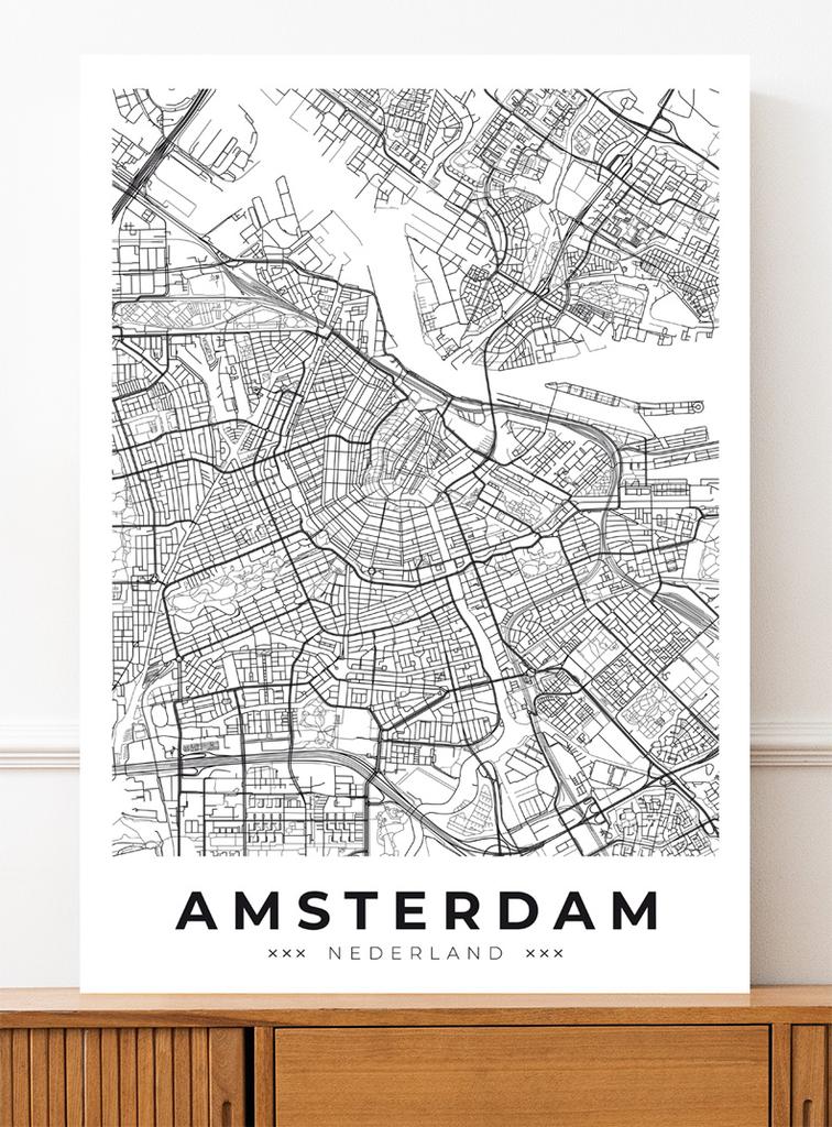 Poster Map City Plan Amsterdam