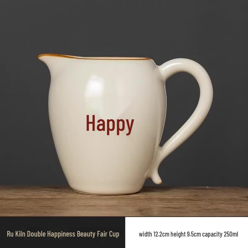JINGRX Palace Museum Ru Ware Double Happiness Teacup Set
