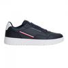 Mens Basket Stripe Leather Lace Up Trainers