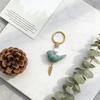 Song of Nature Bird Keychain for Peace And Courage Natural Gemstone Bird Charm for Keys Backpack Car Lucky Gifts for Men Women