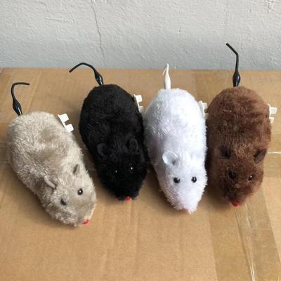 4-Color Interactive Cat Teasing Plush Mouse with Wagging Tail