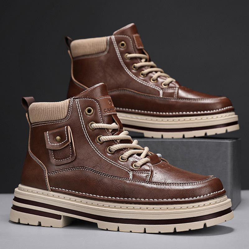Autumn new British retro high-top Martin boots casual shoes high-top short boots leather shoes