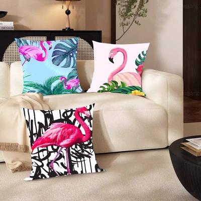 Flamingo Kissenbezug Mode Quadratischer Kissenbezug Schlafzimmer Sofa Raum Ins Dekoration Freizeit