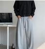 Gray Scimitar Unisex Casual Loose Straight Wide-Leg Pants for Spring and Autumn