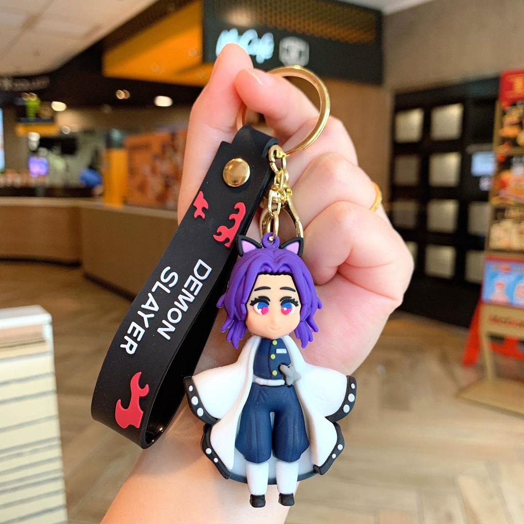 Keychain Pendant Anime Demon Slayer Kimetsu No Yaiba Kamado Tanjirou Double Sided HD Bag Pendant Gift For Fans Cosplay Props Jewelry Gift