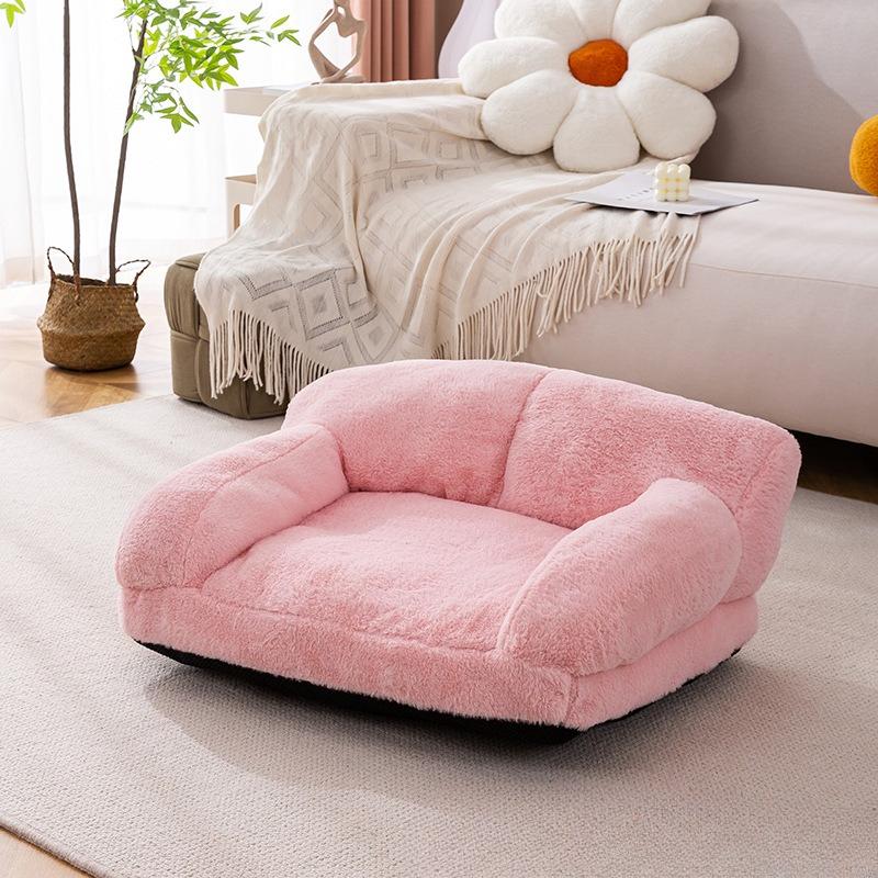 Dog cat rabbit velvet sofa medium and small dog open type warm thickened cat nest pet nest