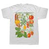 Tomatenbedrucktes Baumwoll-Kurzarm-O-Neck-T-Shirt Botanischer Garten Pflanzenprint Kunst Botanik Blüte Frucht Blume Wachsen T-Shirt Neu