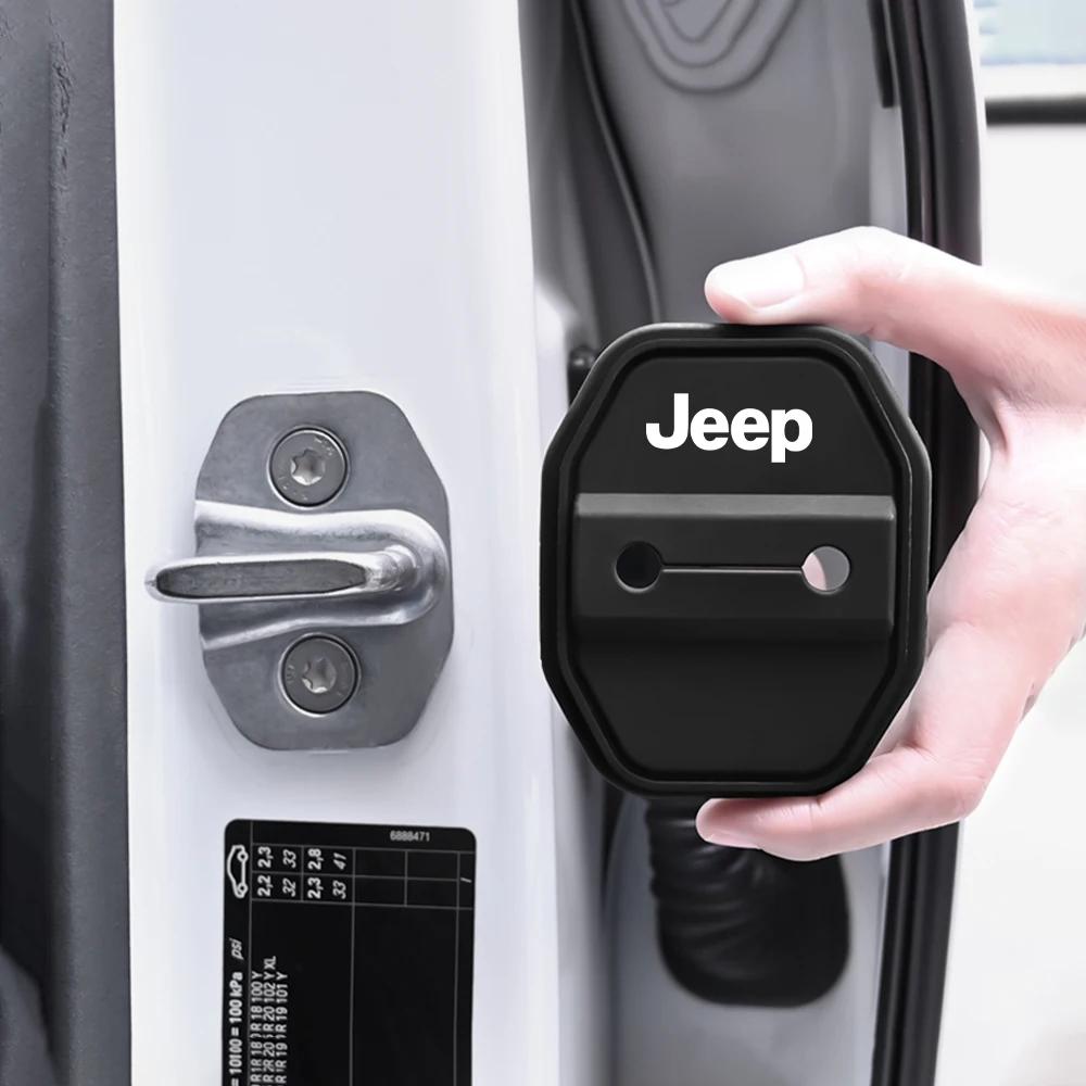 Für Jeep 2/4 Stück Silikon Auto Türschloss Schnalle Auto Türfangstück Stumme Dämpfungspolster Für Jeep Renegade Cherokee Commander Patrio