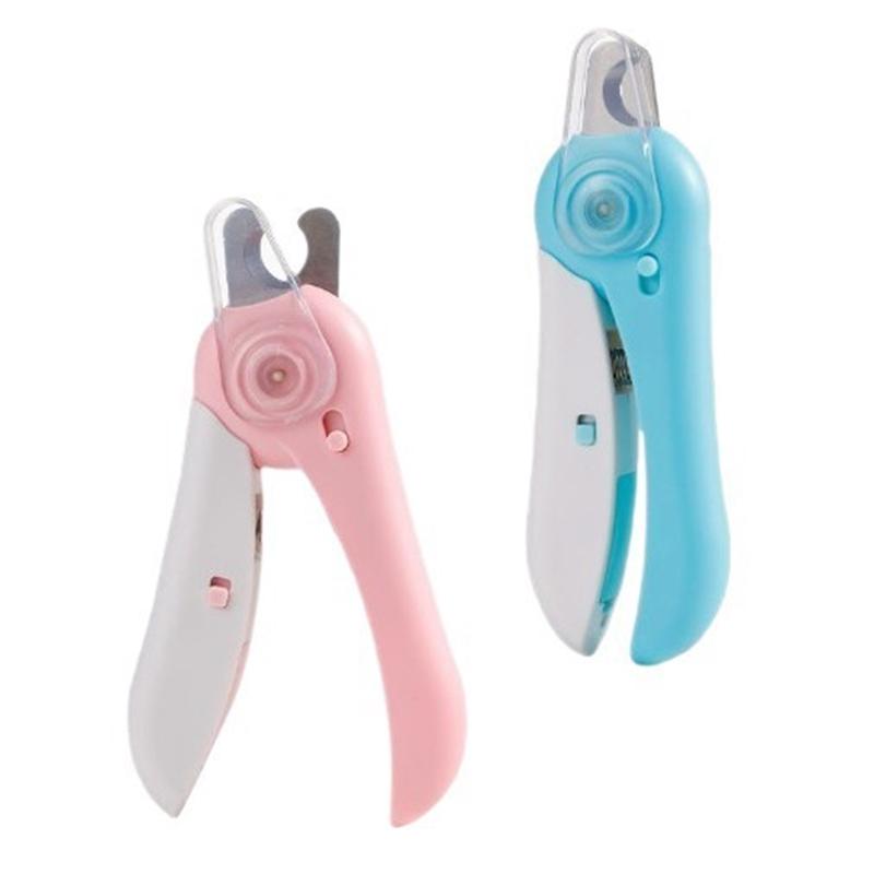 Pet Nail Clipper With LED Light Electric Grinder Stainless Steel Anti Splash Cat Nail Trimmer With File Grooming Tool For Home