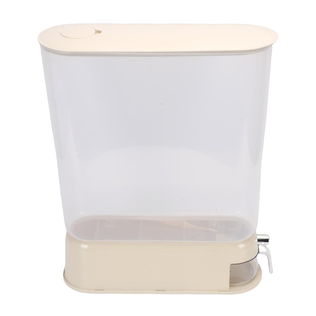 Rice Dispenser with Cup PP PET 22Lbs Sealed Clear Slim Dry Food Storage Grain Container Bin for Pantry Home Kitchen
